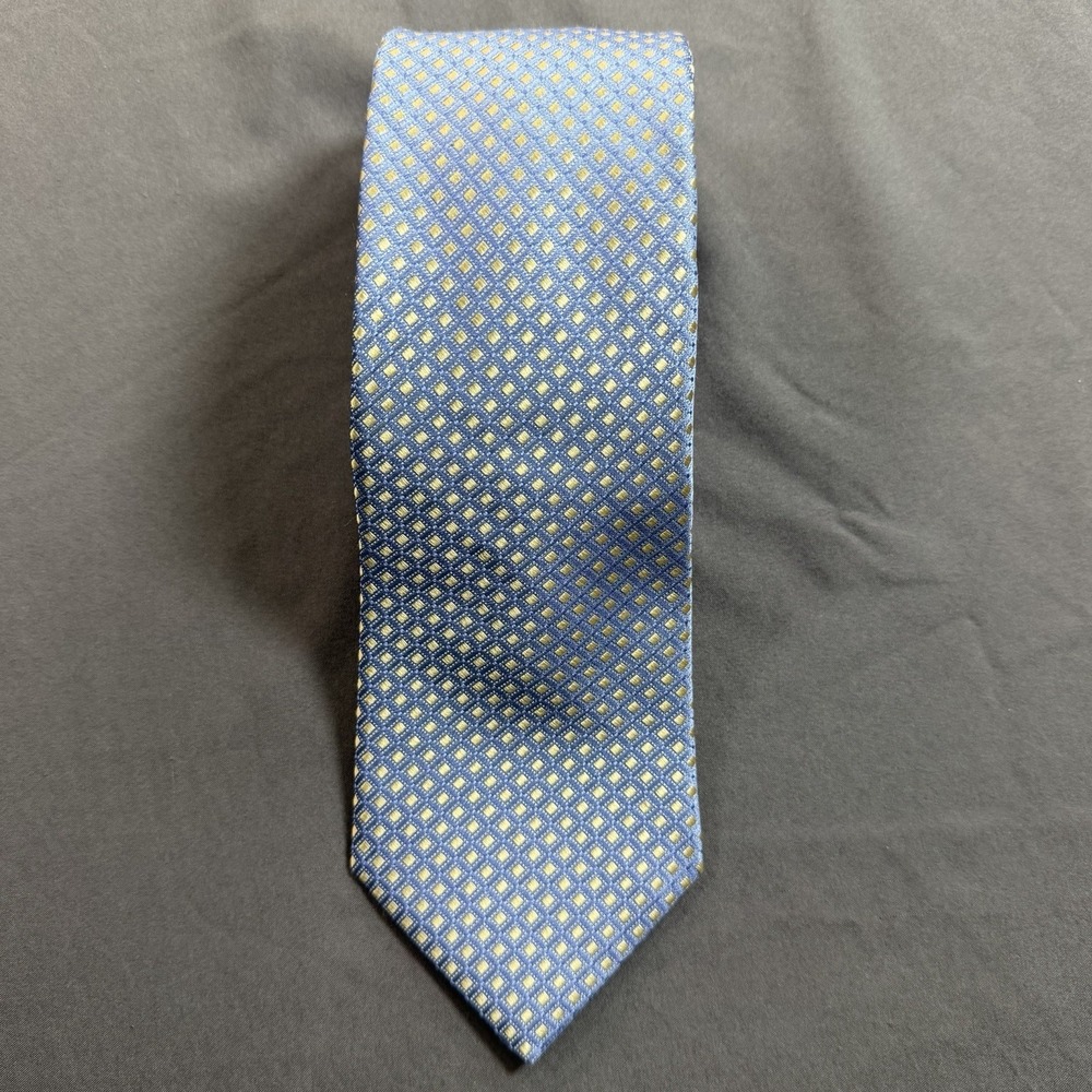 Michael Kors 100% Silk Tie Baby Blue Geometric‎ Textured Classic 59" 3" EUC